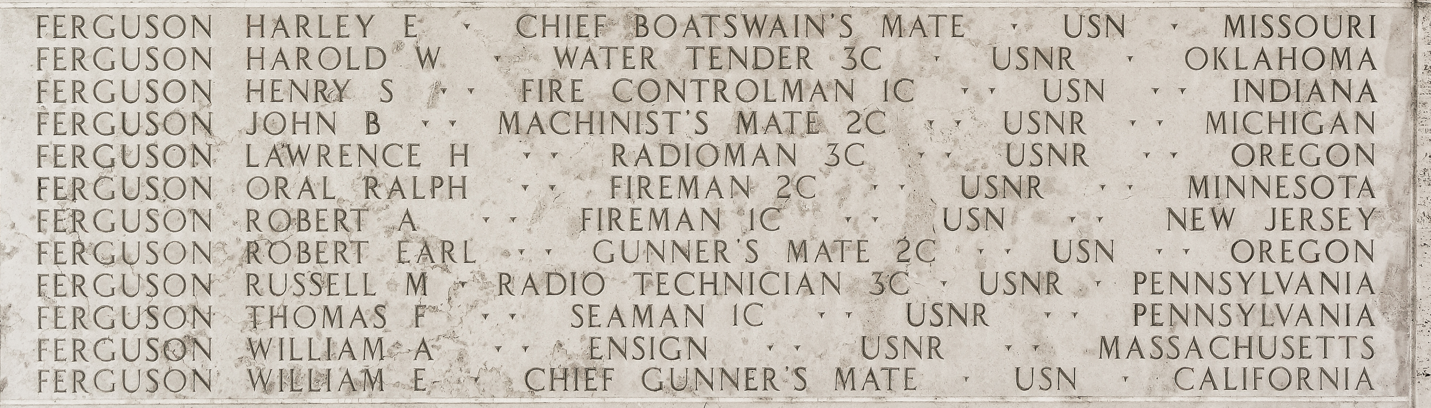 Henry S. Ferguson, Fire Controlman First Class